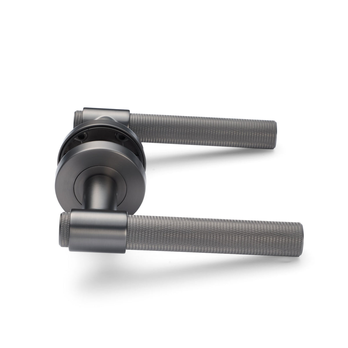 Gunmetal Knurled Passage Door Handle - Rosedale