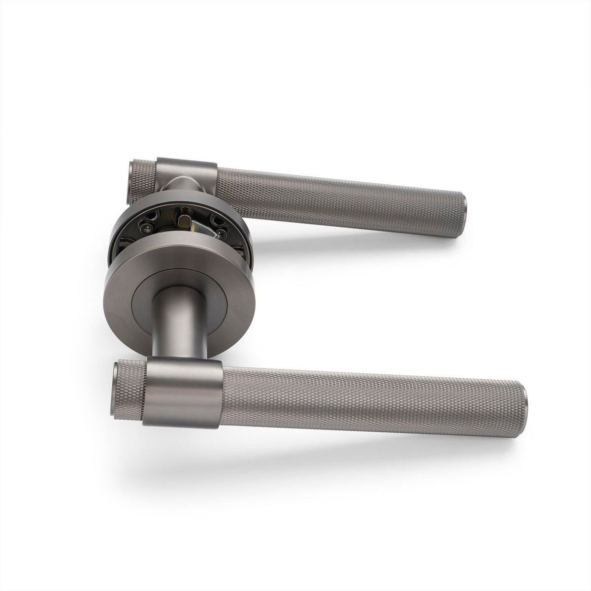 Gunmetal Knurled Passage Door Handle - Rosedale