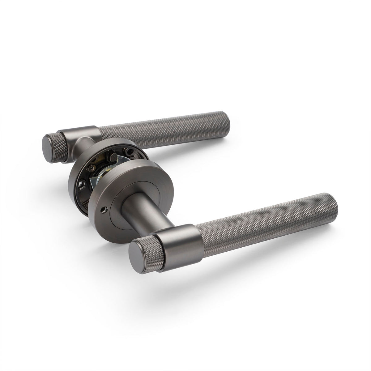 Gunmetal Knurled Privacy Door Handle - Rosedale