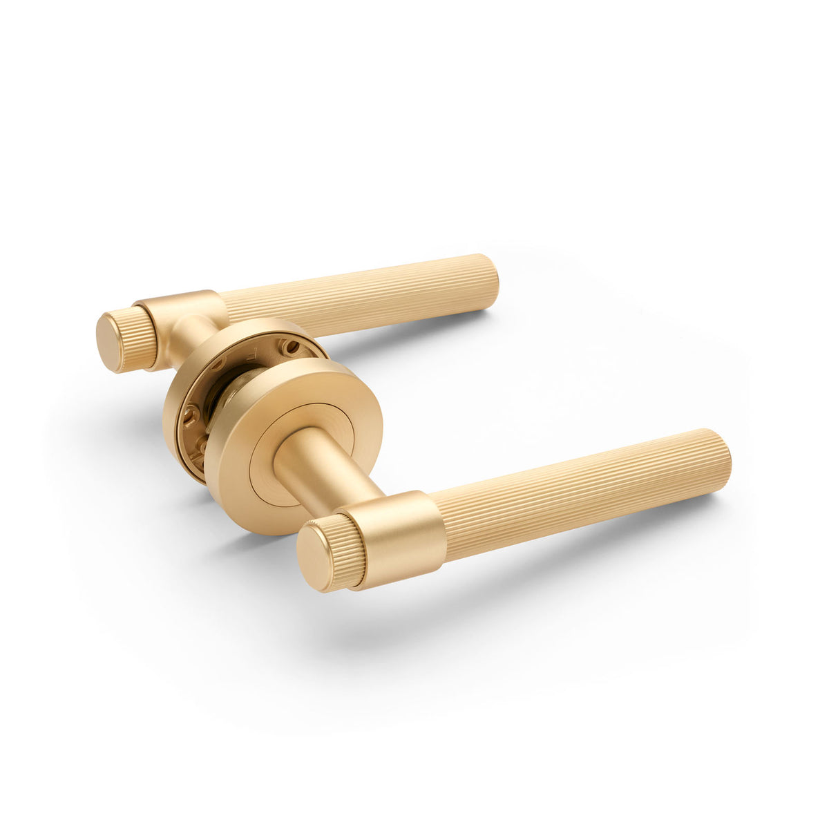 Satin Brass Passage Door Handle - Rochester