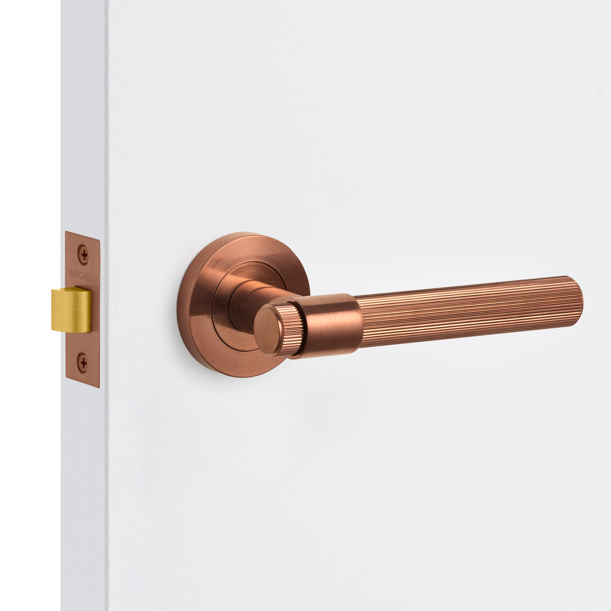 Bronze Rochester Passage Door Handle Installed