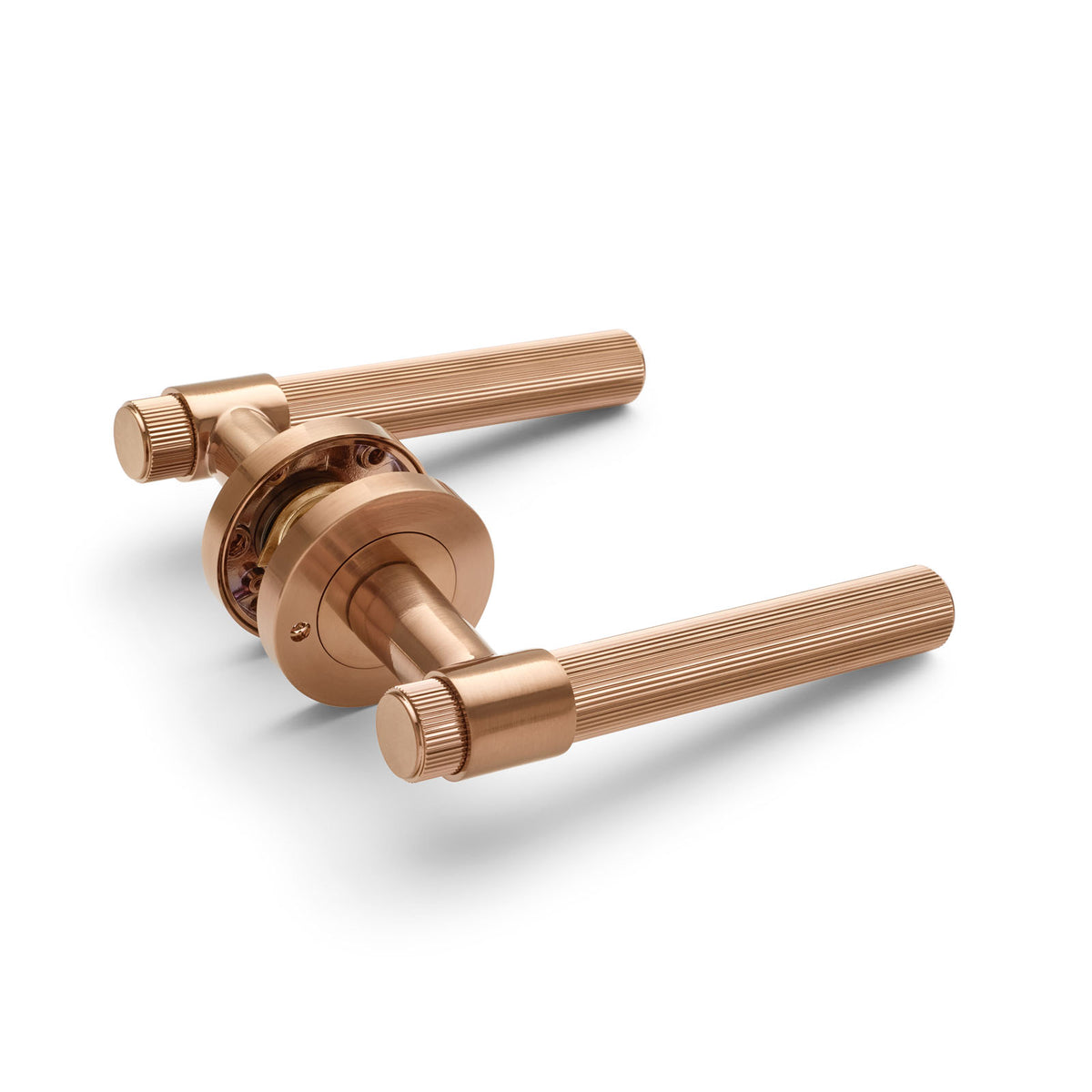 Brushed Copper Privacy Door Handle - Rochester