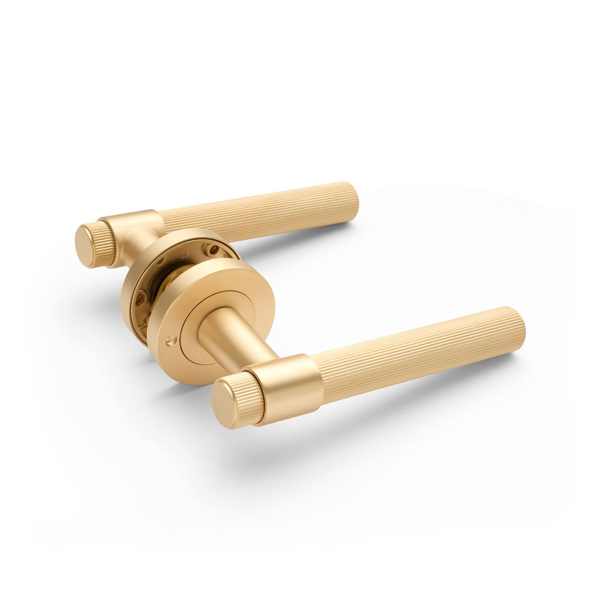 Satin Brass Privacy Door Handle - Rochester