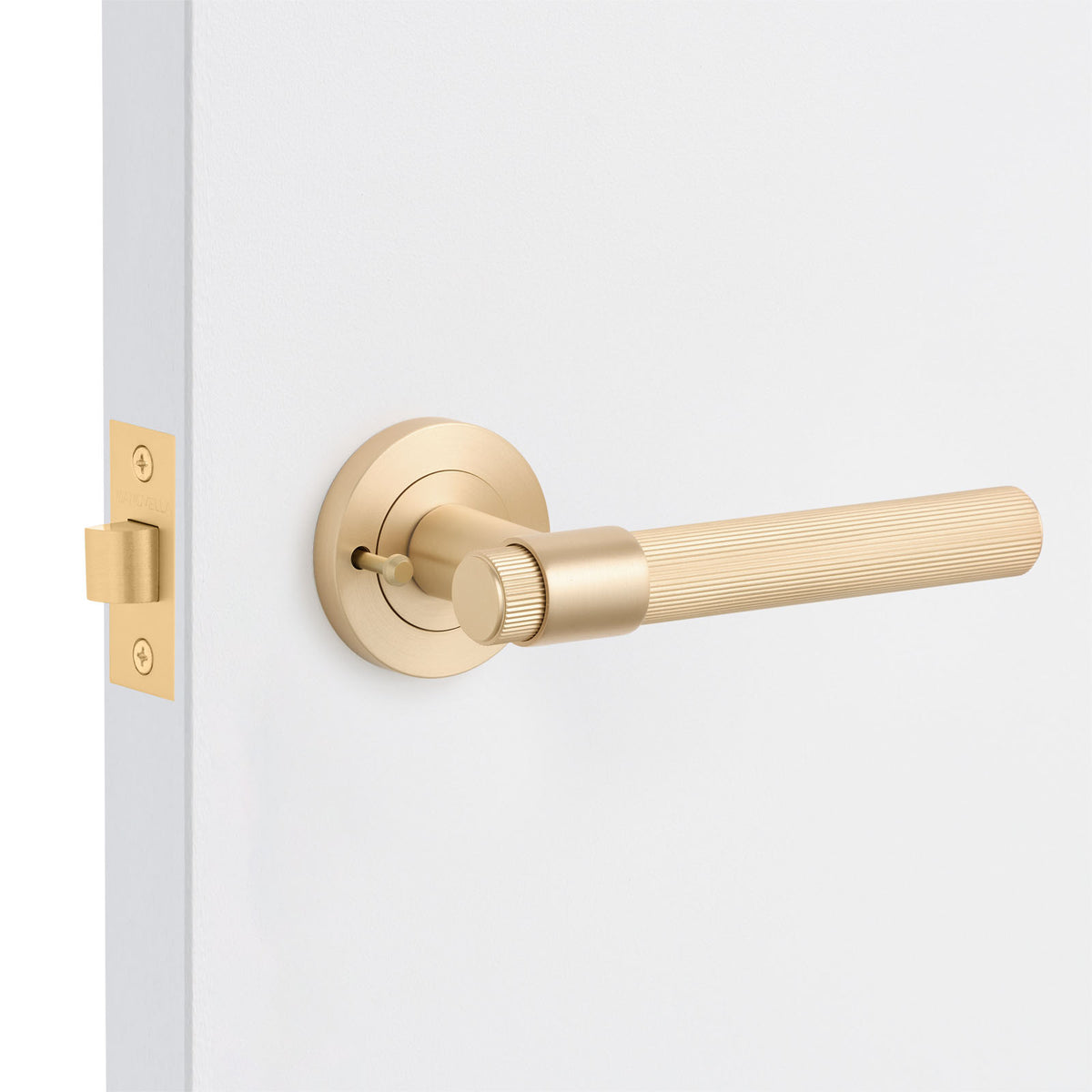 Satin Brass Privacy Door Handle - Rochester