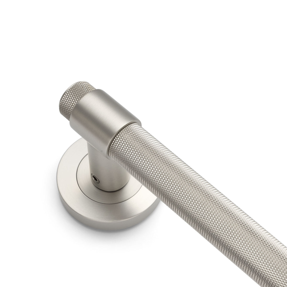 Brushed Nickel Knurled Privacy Door Handle - Rosedale