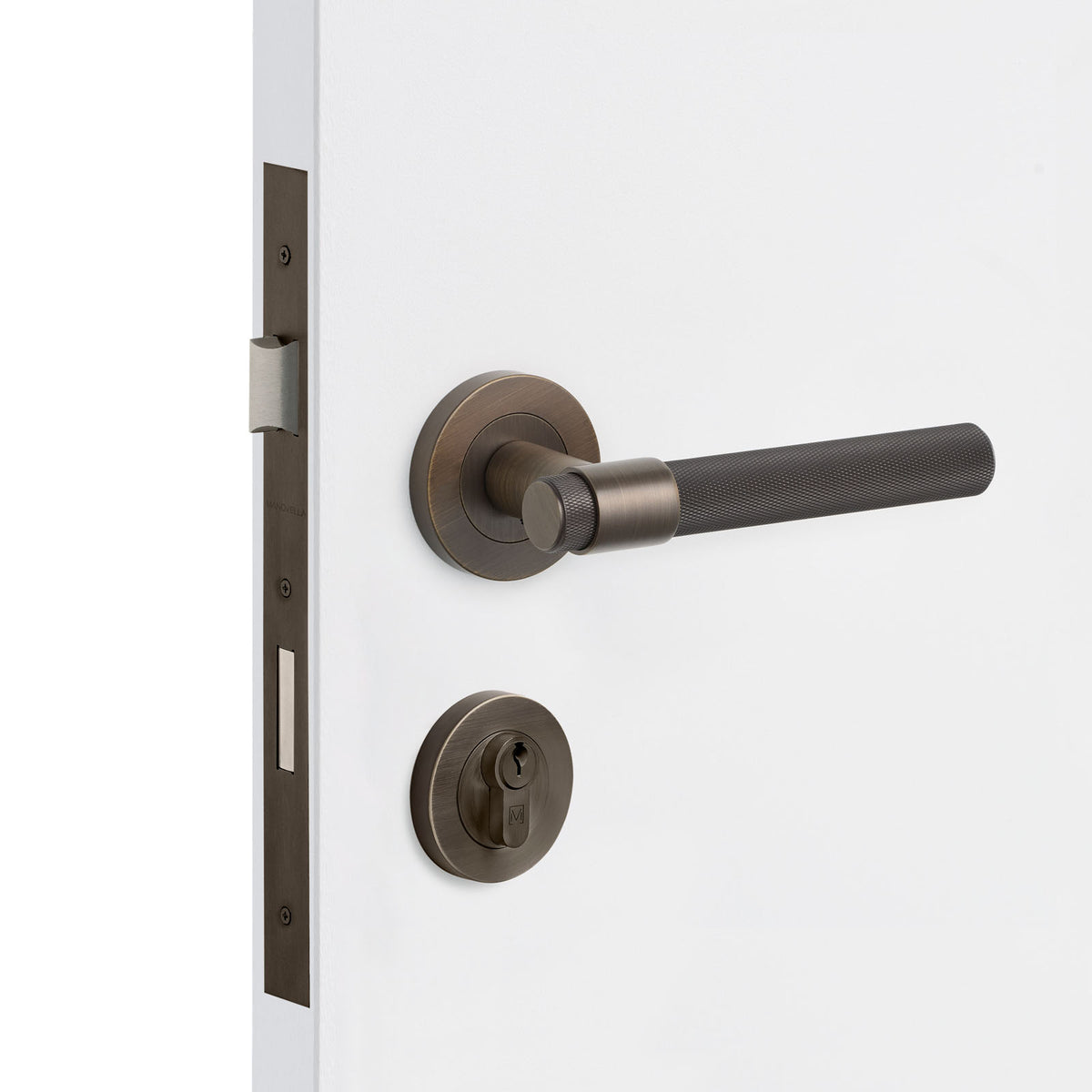 Rosedale Passage Door Handle Installed