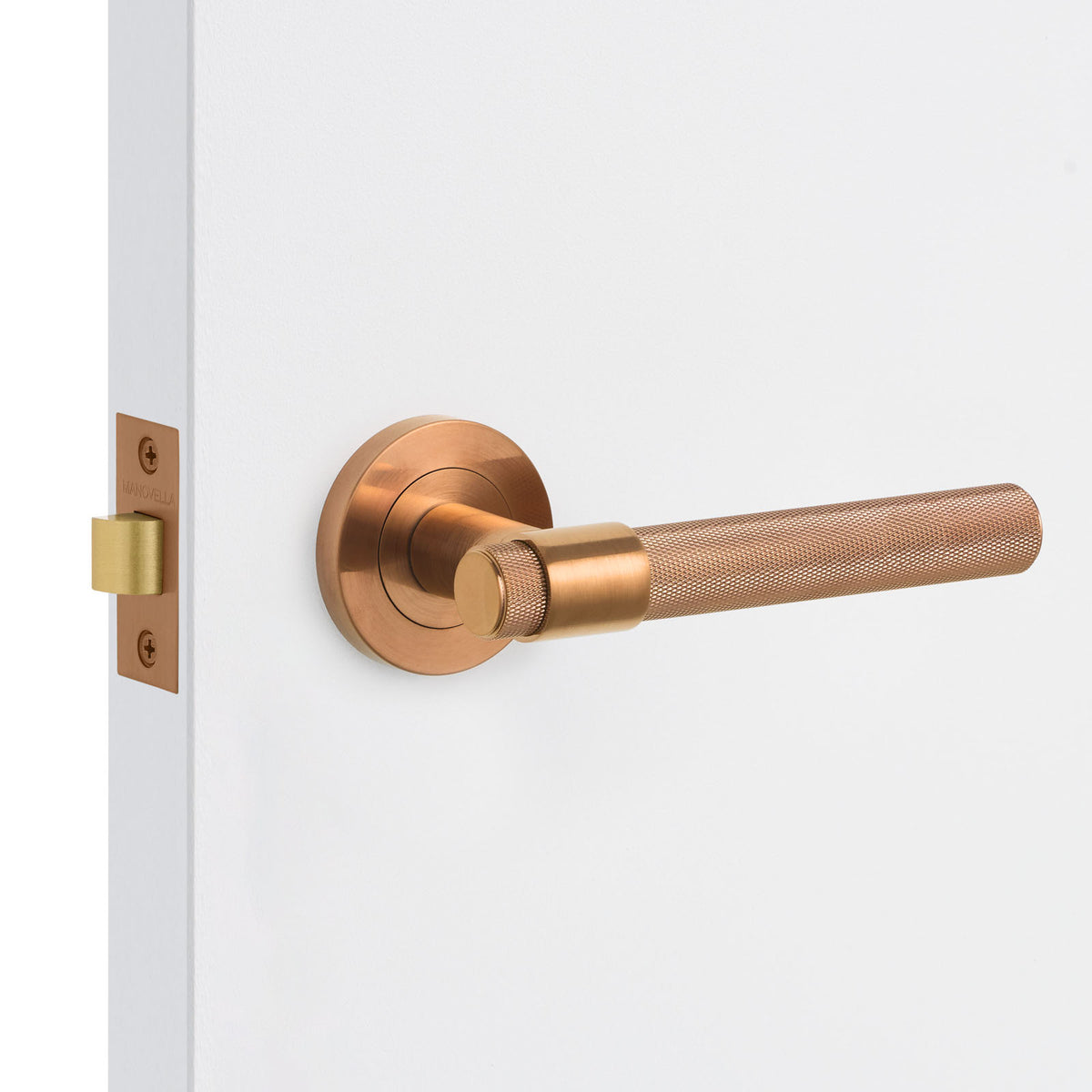 Rosedale - Brushed Copper Knurled Passage Door Handle