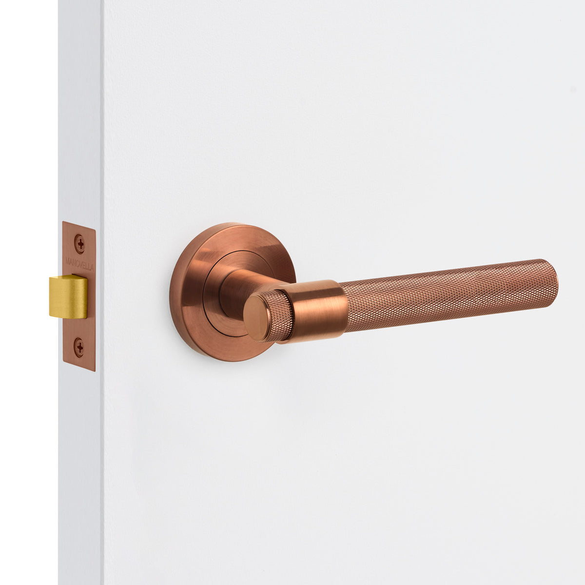 Rosedale Passage Door Handle in Bronze Installed