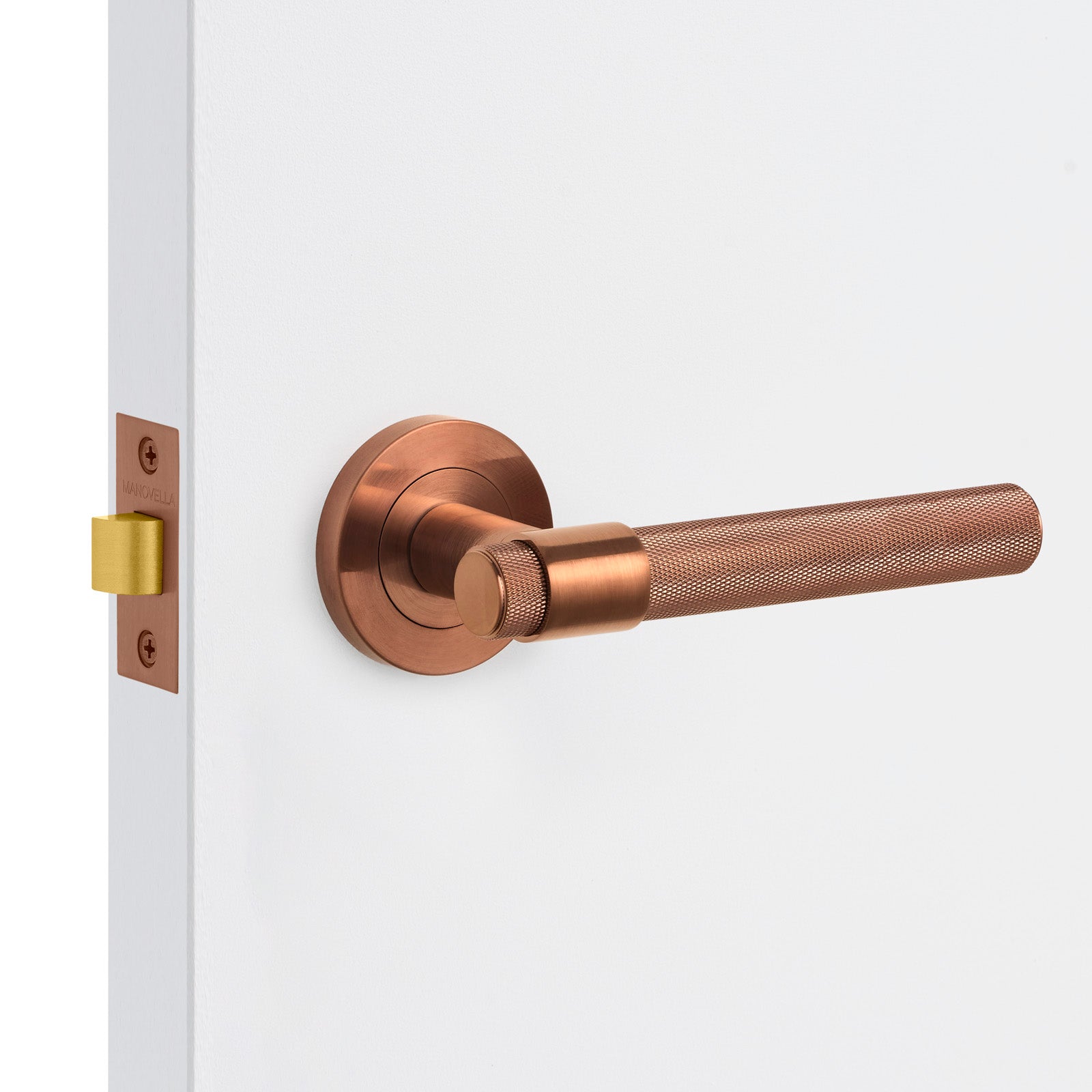 Rosedale Passage Door Handle in Bronze Installed