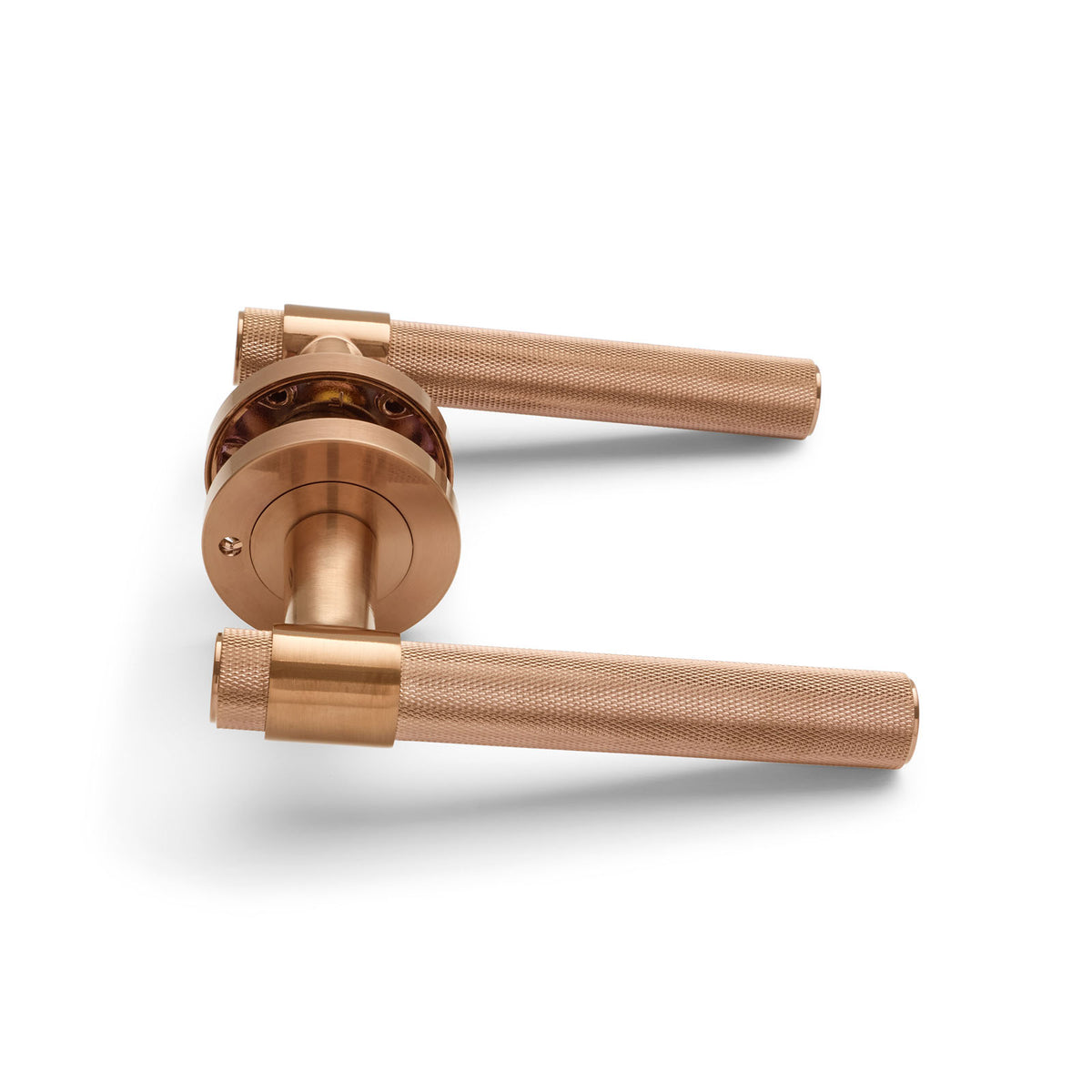 Rosedale - Brushed Copper Knurled Privacy Door Handle