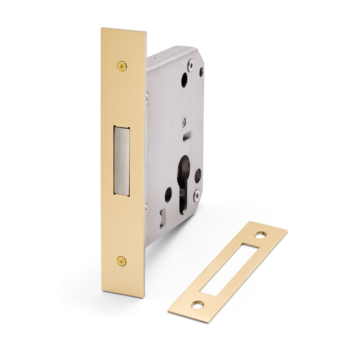 Satin Brass Euro Mortice Deadbolt 316SSS (60mm Backset)