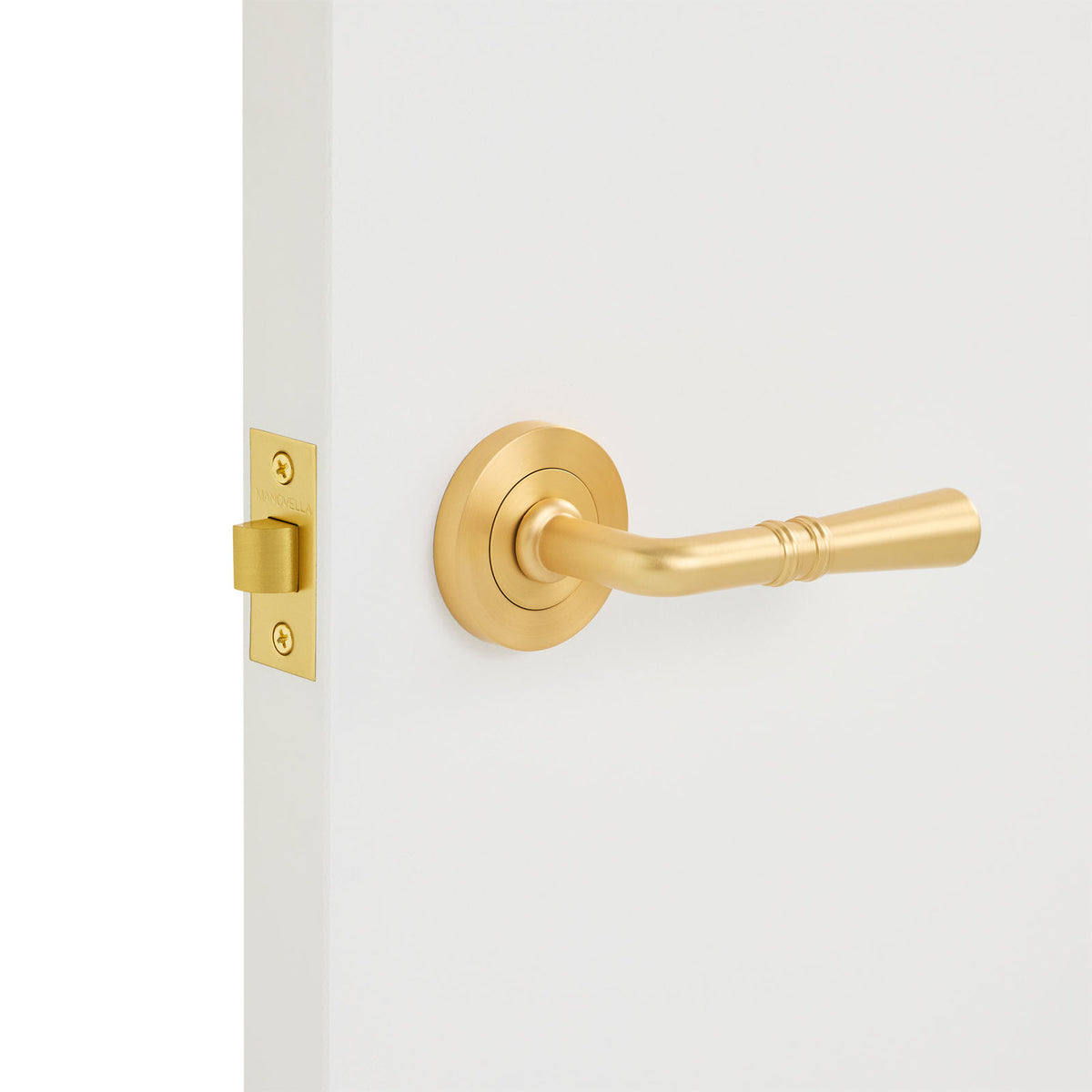 Satin Brass Passage Door Handle - Lexton