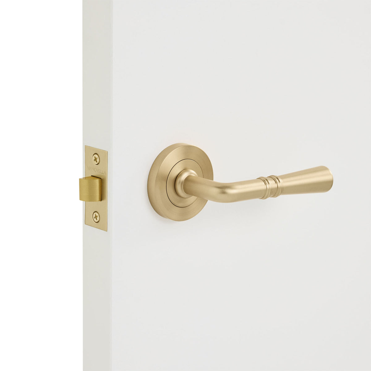 Satin Brass Passage Door Handle - Lexton