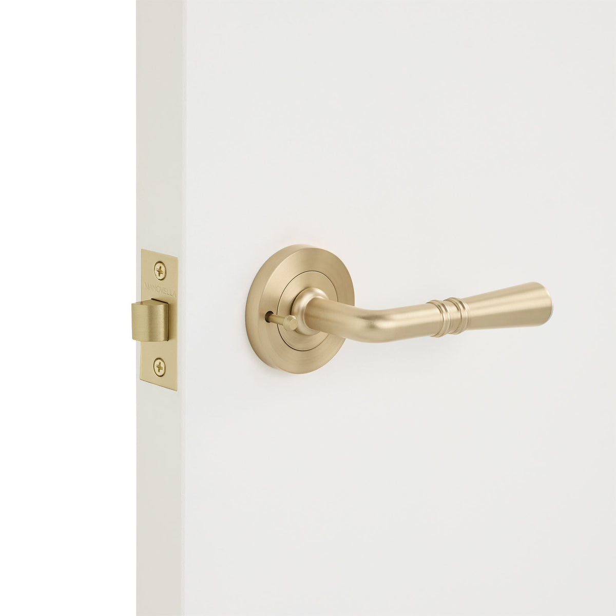 Satin Brass Privacy Door Handle - Lexton