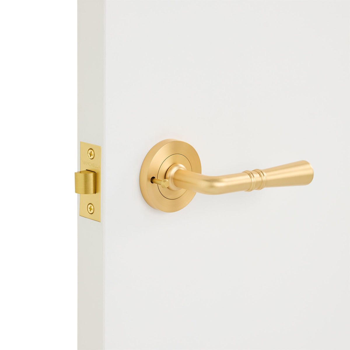 Satin Brass Privacy Door Handle - Lexton