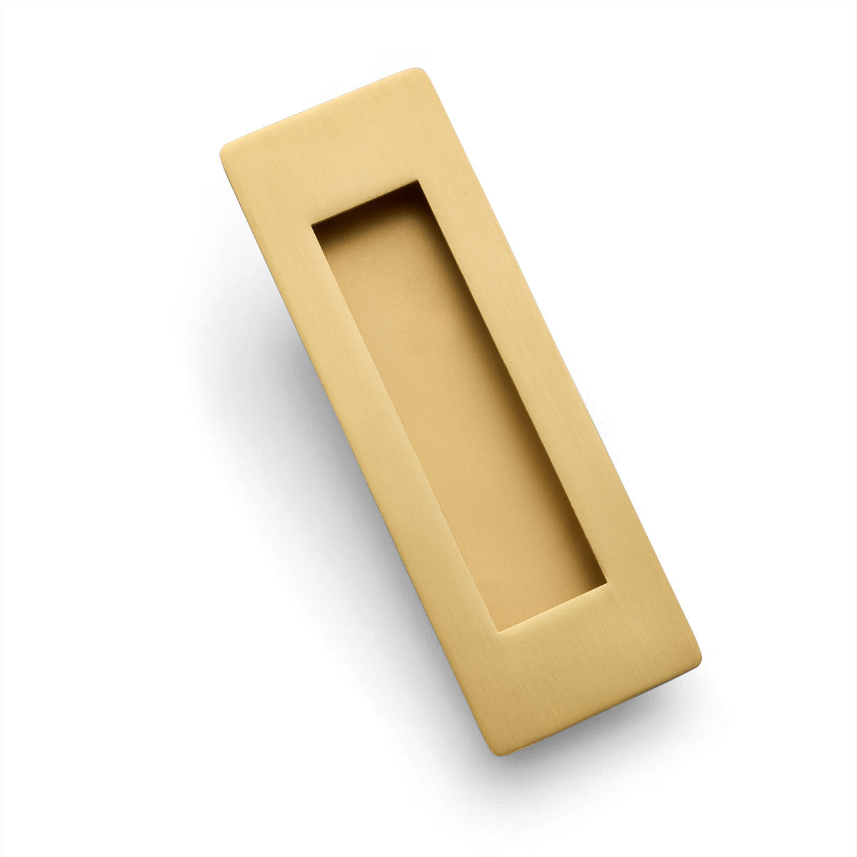 Satin Brass Sliding Door Flush Pull 120mm x 40mm