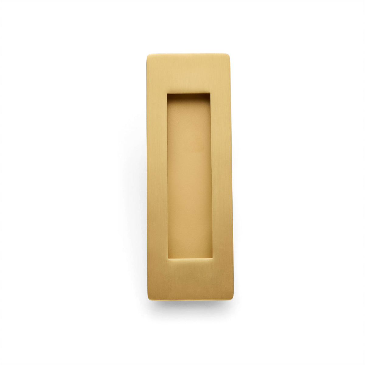 Satin Brass Sliding Door Flush Pull 120mm x 40mm