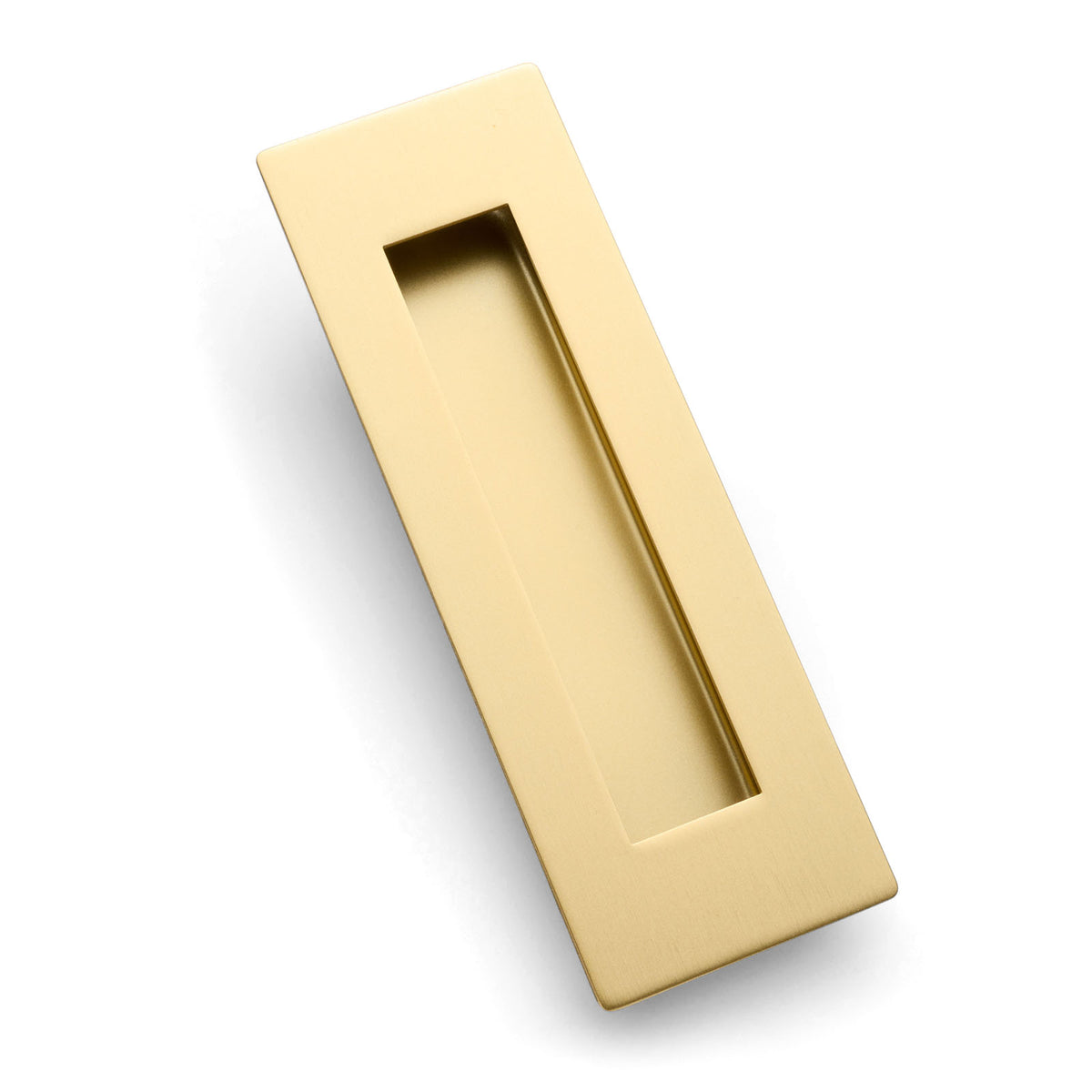 Satin Brass Sliding Door Flush Pull 150mm x 50mm