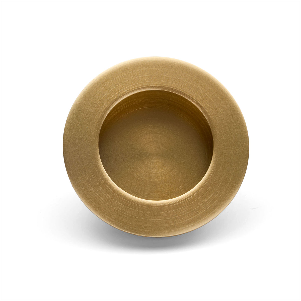 Satin Brass Sliding Door Round Flush Pull 65mm