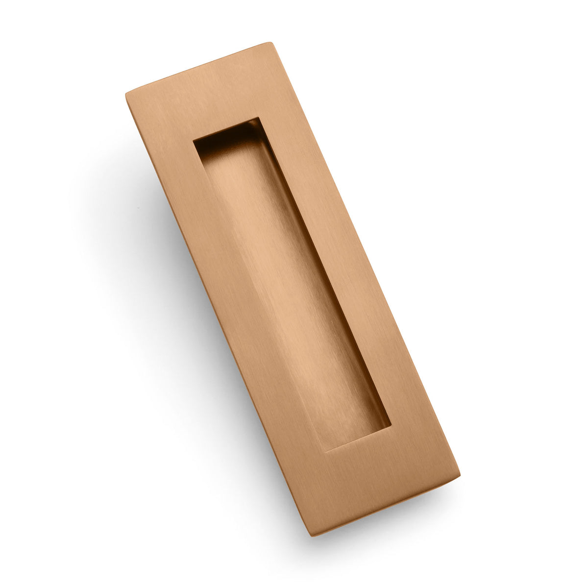 Brushed Copper Sliding Door Flush Pull 150mm x 50mm