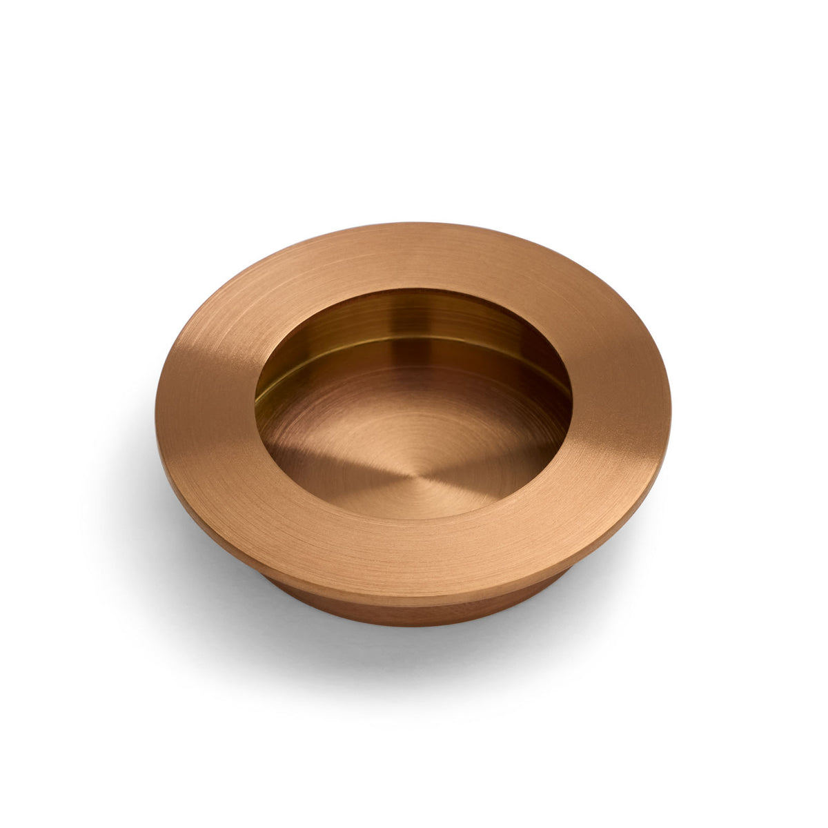 Brushed Copper Sliding Door Round Flush Pull 65mm