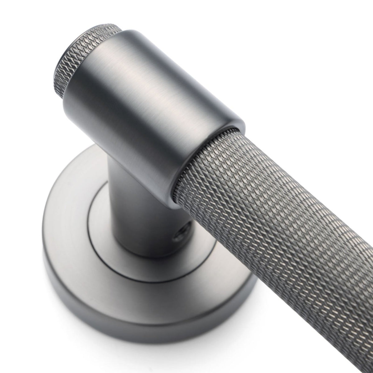 Gunmetal Knurled Privacy Door Handle - Rosedale