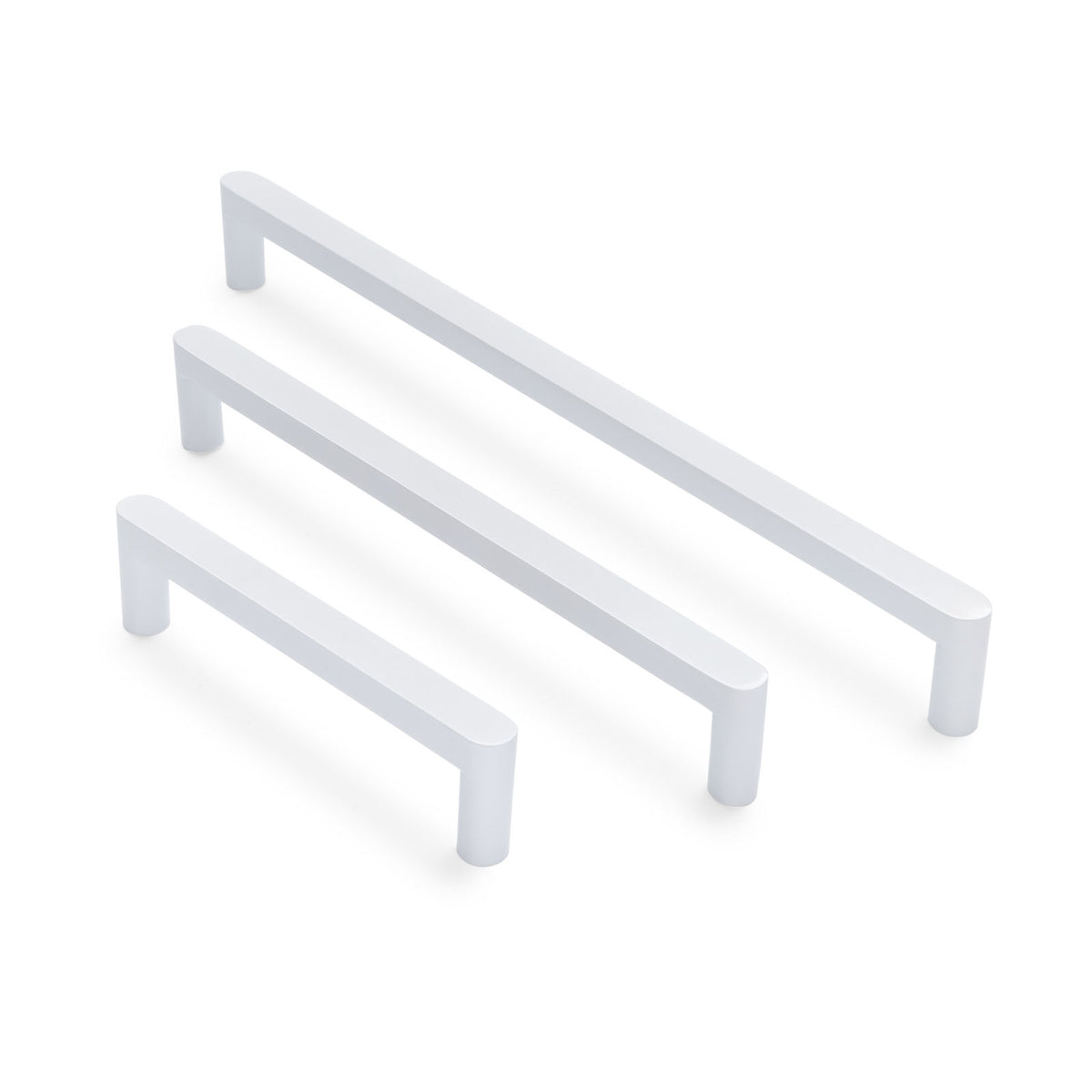 White Straight Profile Cabinet Pull - Clio