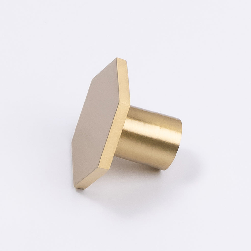 Hex Brushed Brass Knob + Reviews