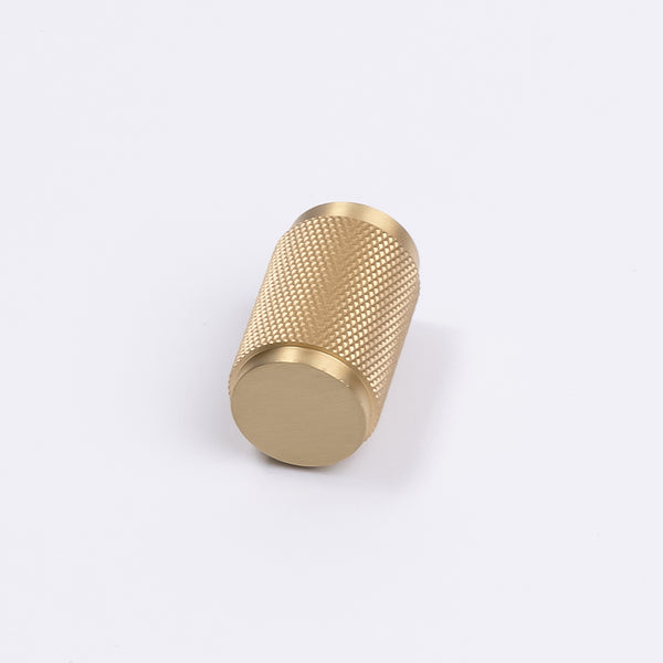 Helena Brushed Brass Knurled Cabinet Knob | Manovella