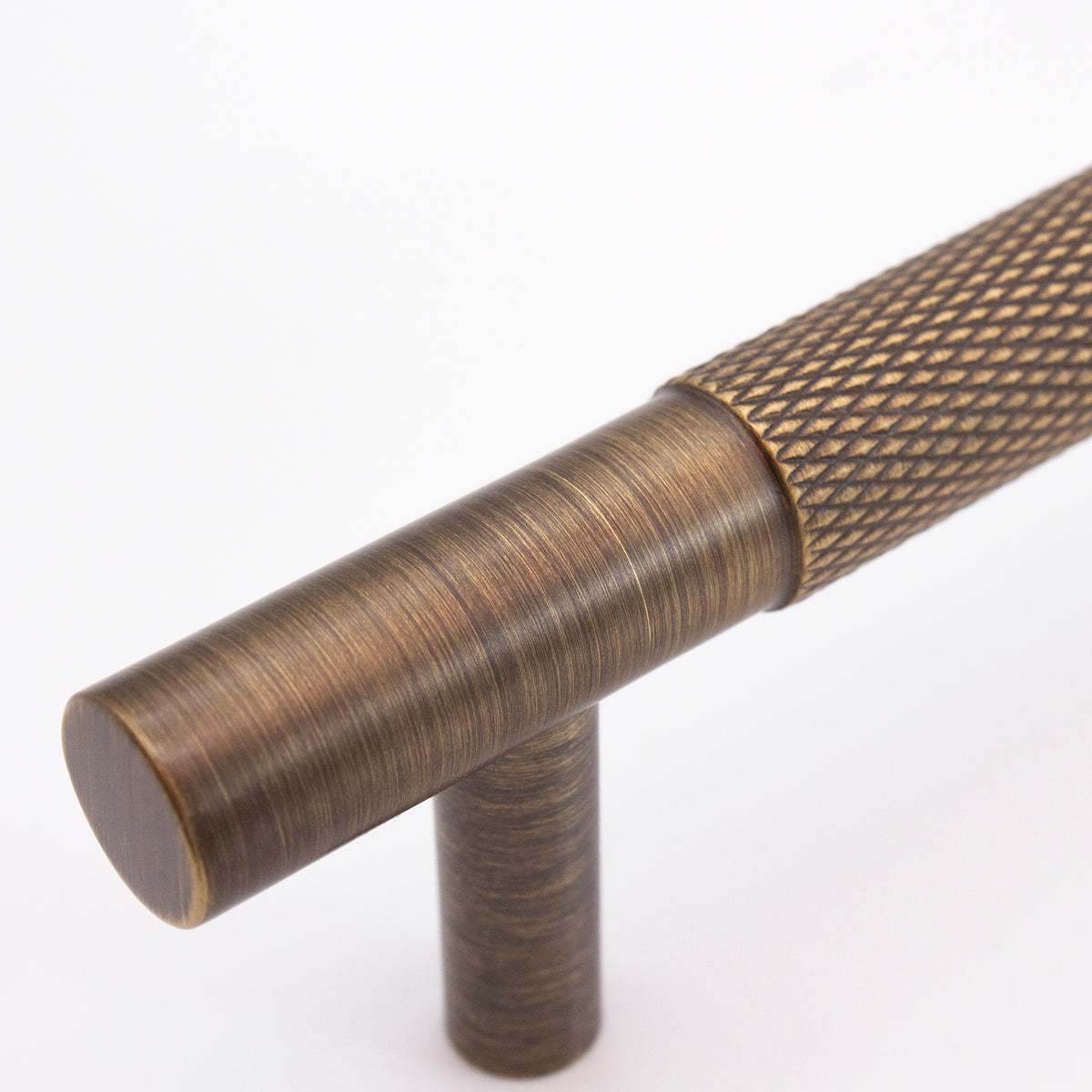 Aged Brass Knurled Drawer Pull - Charmian