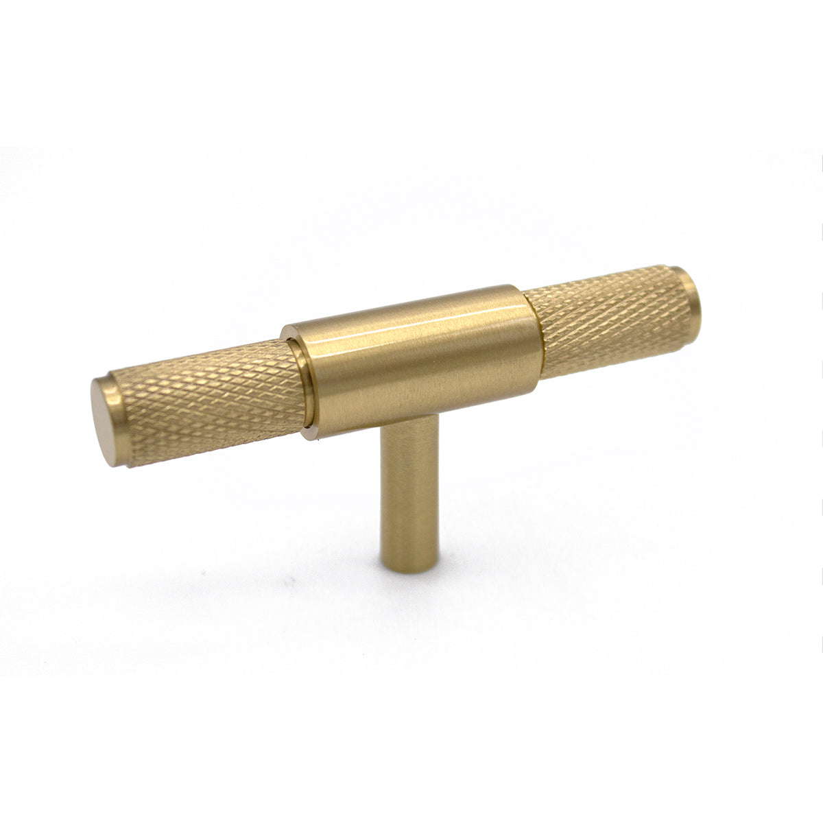 Brushed Brass Knurled Cabinet T-Bar Pull - Miranda | Manovella
