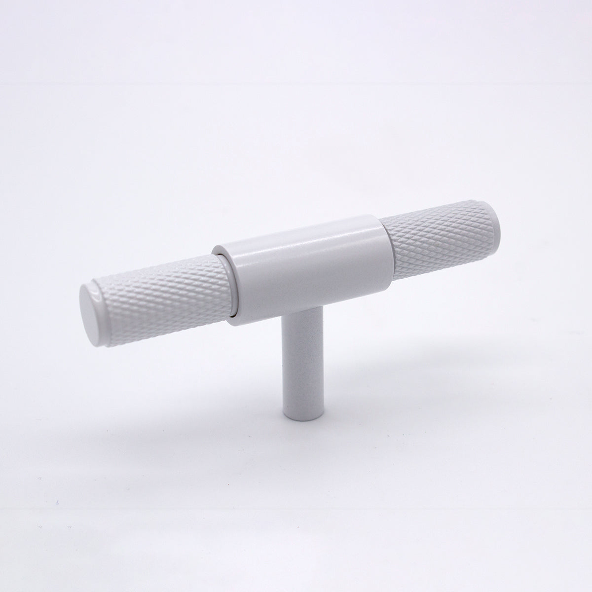 White Knurled Cabinet T-Bar Pull - Miranda | Manovella