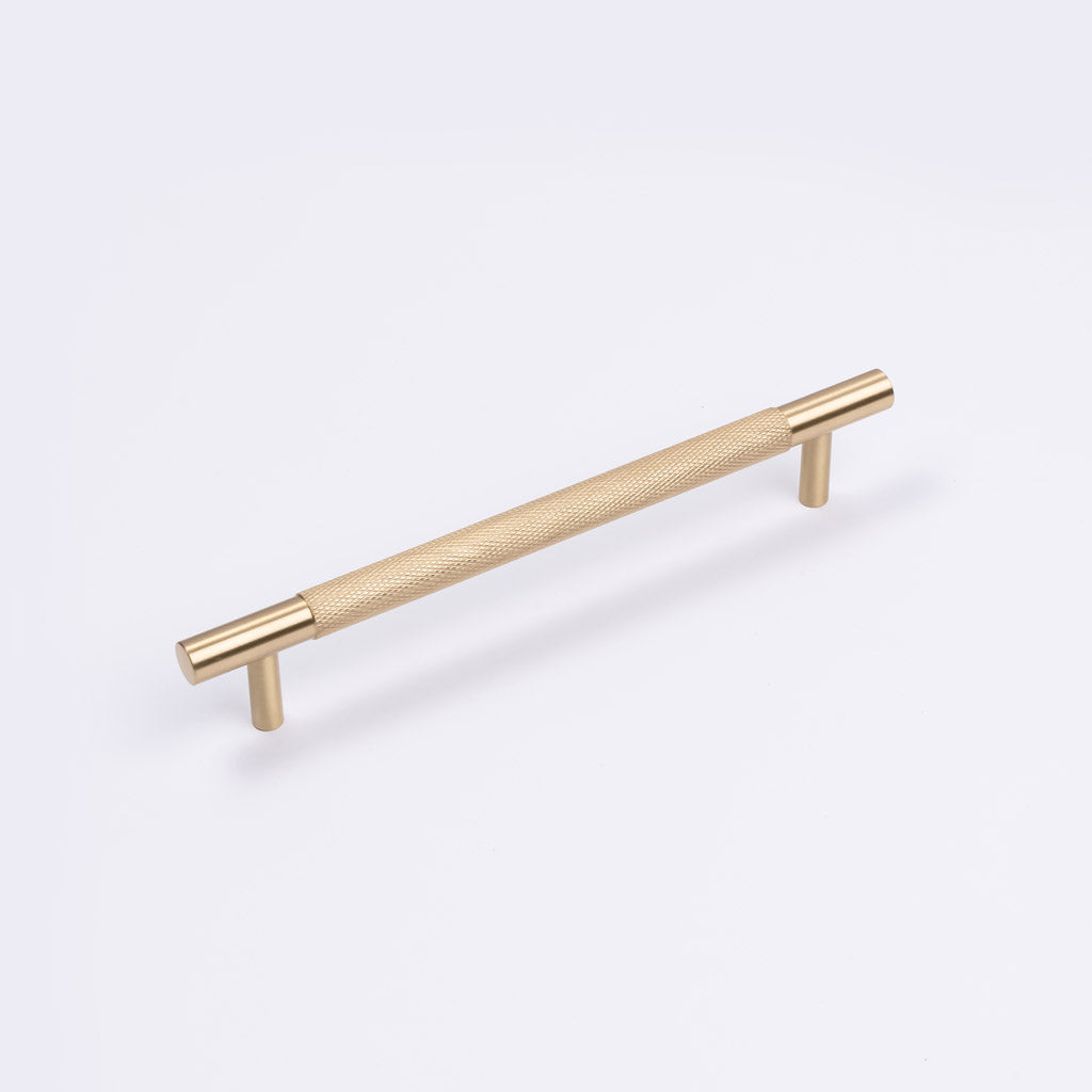 Richelieu Hearst Collection 3-inch (76 mm) Textured Satin Brass Knurled  Cabinet Bar Pull