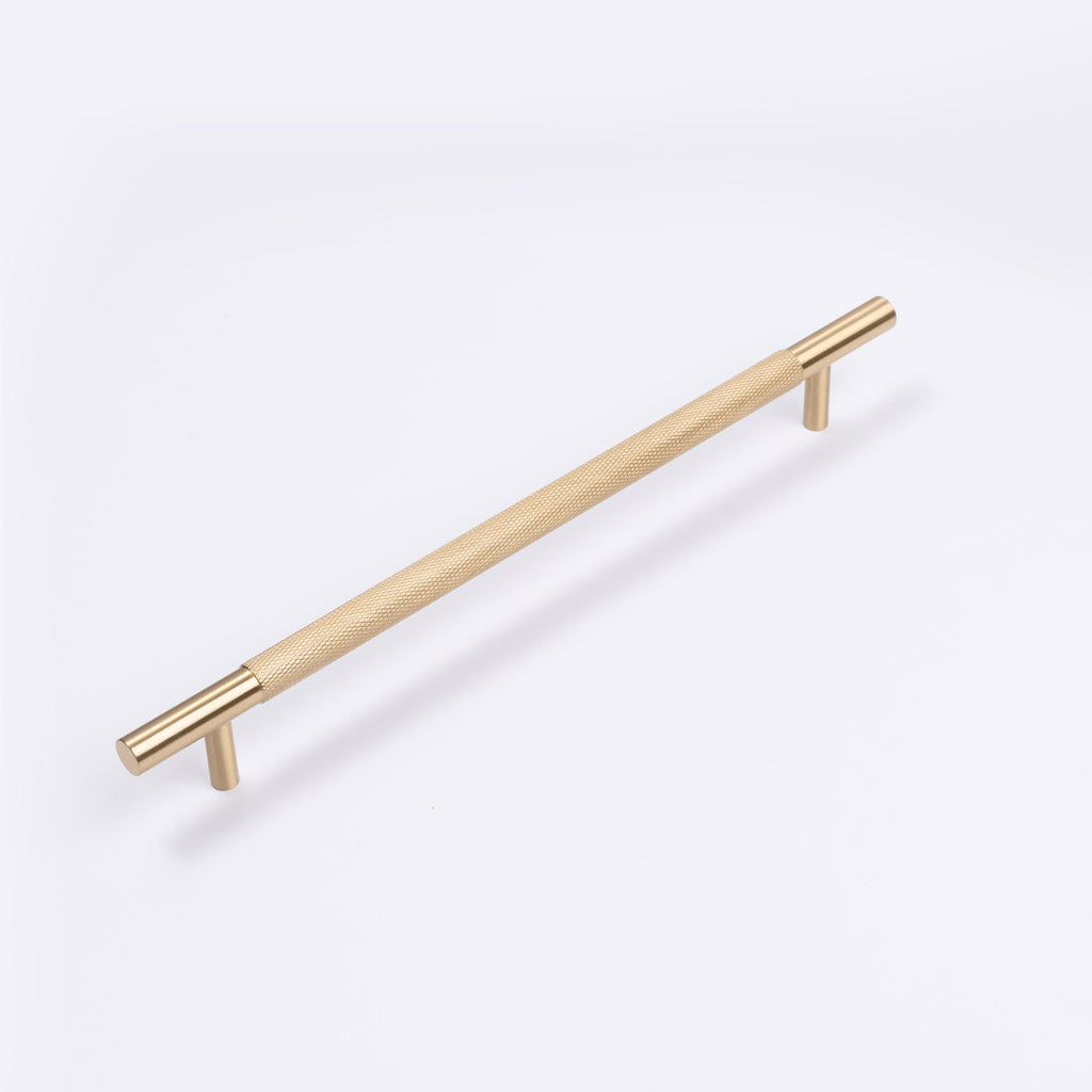 Brushed Brass Knurled Drawer Pull - Charmian