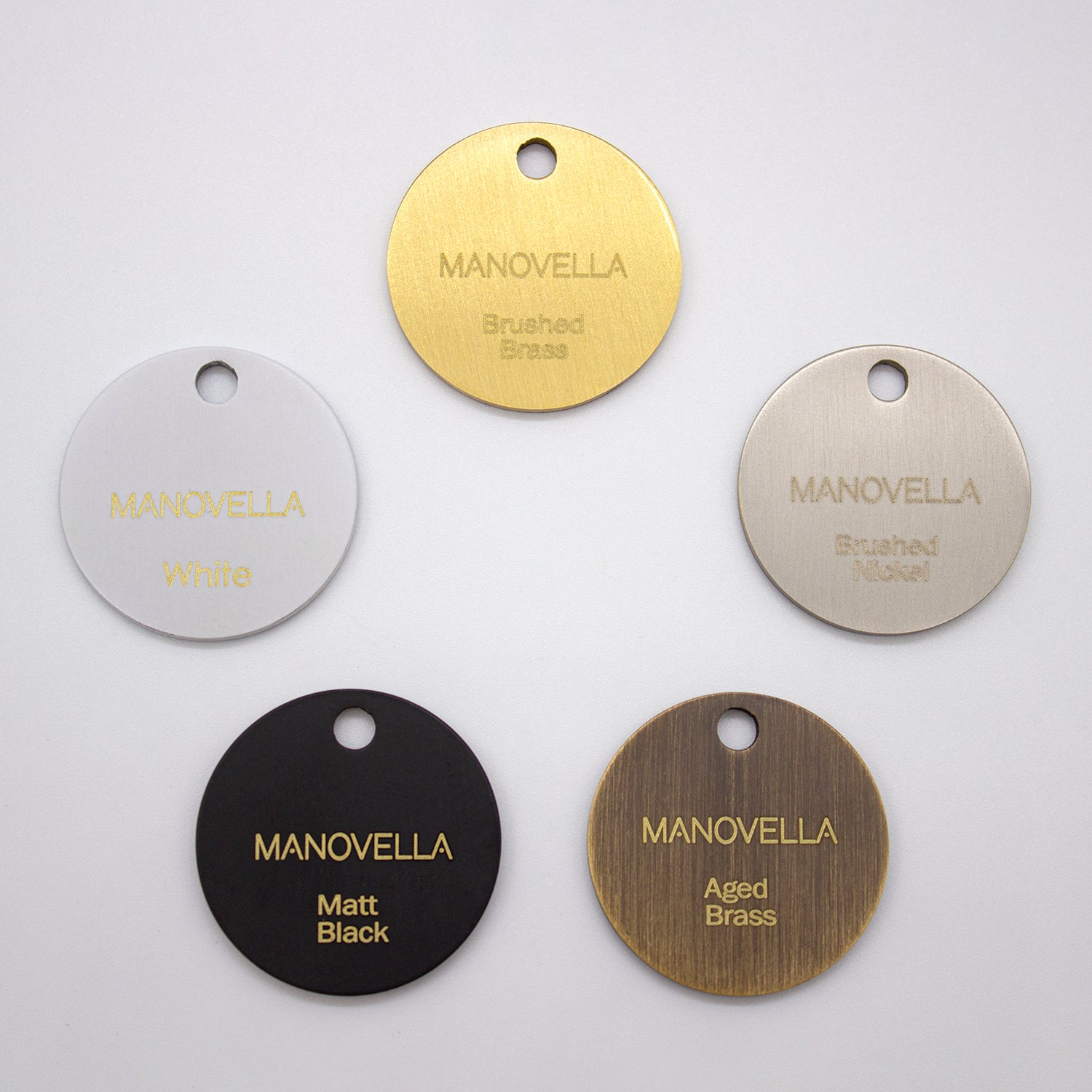 Solid Brass Colour Sample - Various Finishes - Manovella