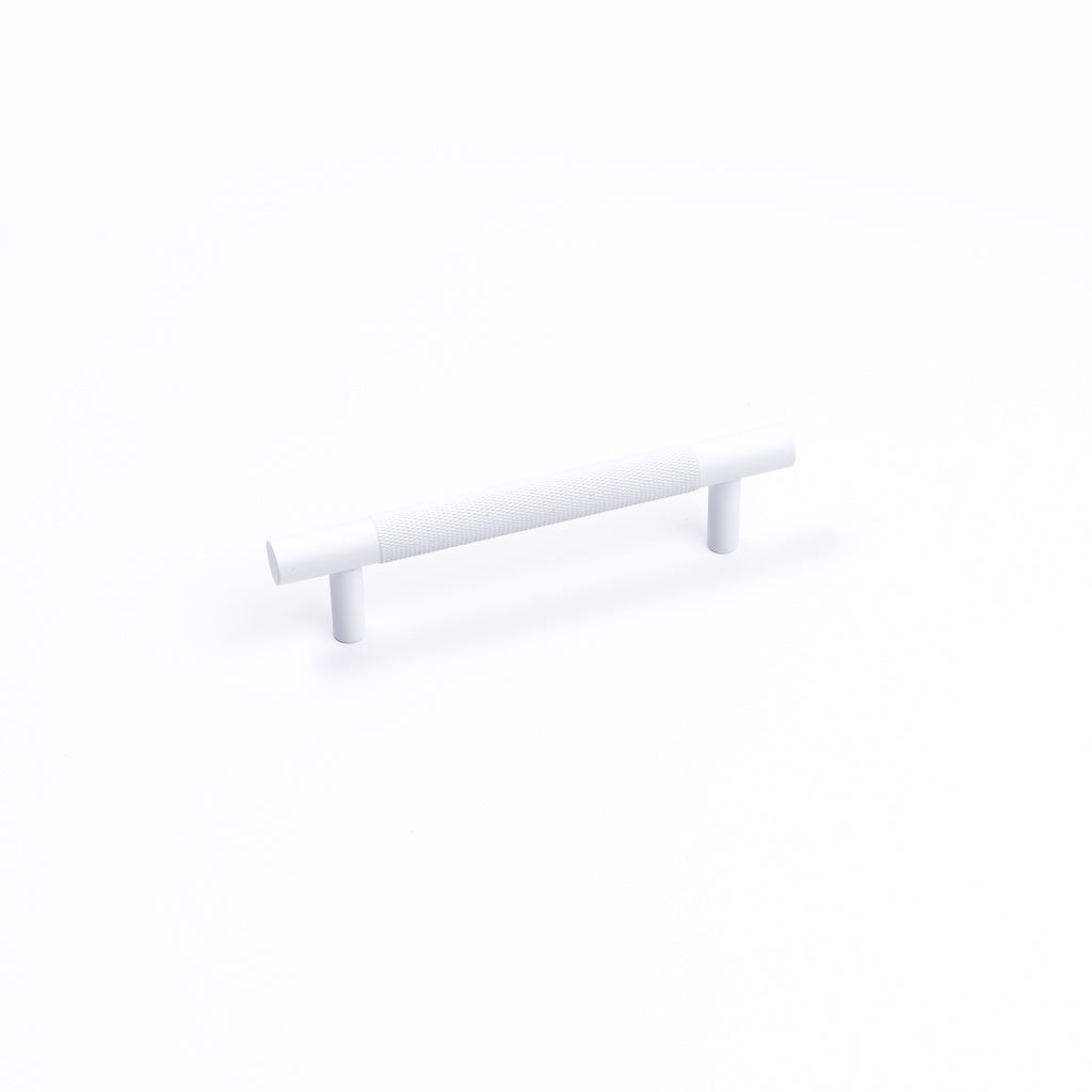 White Knurled Drawer Pull - Charmian