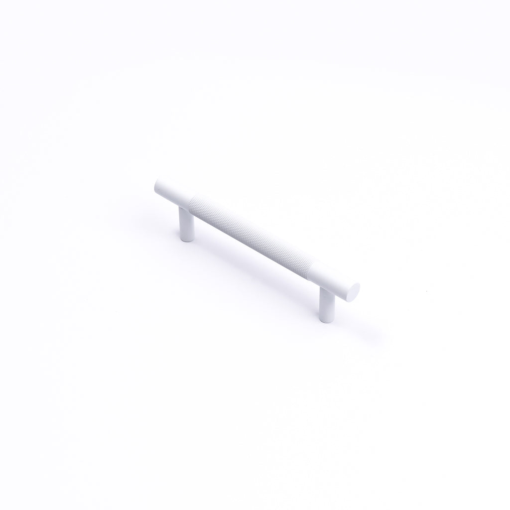 White Knurled Drawer Pull - Charmian