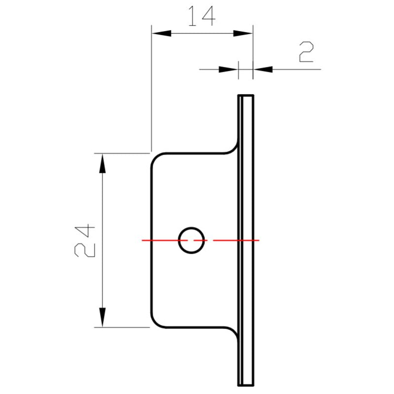 Specification and measurements of Manovella 120mm x 40mm flush pull in Satin Brass finish